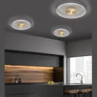 Metal Ceiling Light with Micro-Dotted Plexiglass Diffuser - Nora Viadurini