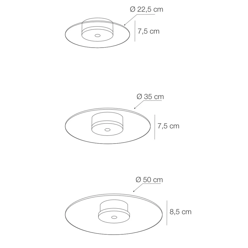 Metal Ceiling Light with Micro-Dotted Plexiglass Diffuser - Nora Viadurini