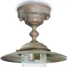 Vintage Brass Outdoor Ceiling Light, Clear Glass IP44 - Elfico Viadurini