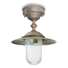 Vintage Brass Outdoor Ceiling Light, Clear Glass IP44 - Elfico Viadurini