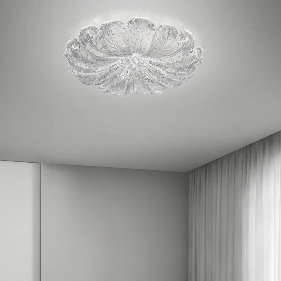 Ceiling lamp in Venetian Glass and White Metal Made in Italy - Artemide Viadurini