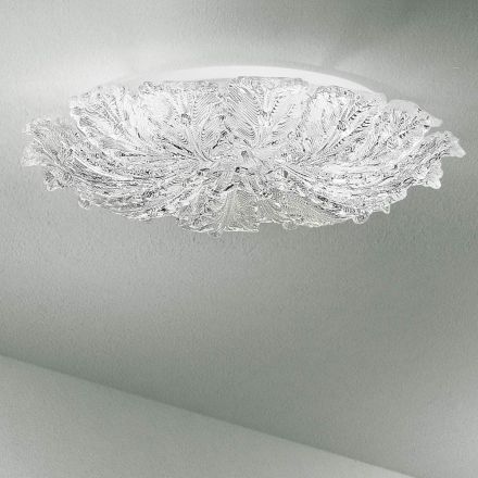 Ceiling lamp in Venetian Glass and White Metal Made in Italy - Artemide Viadurini