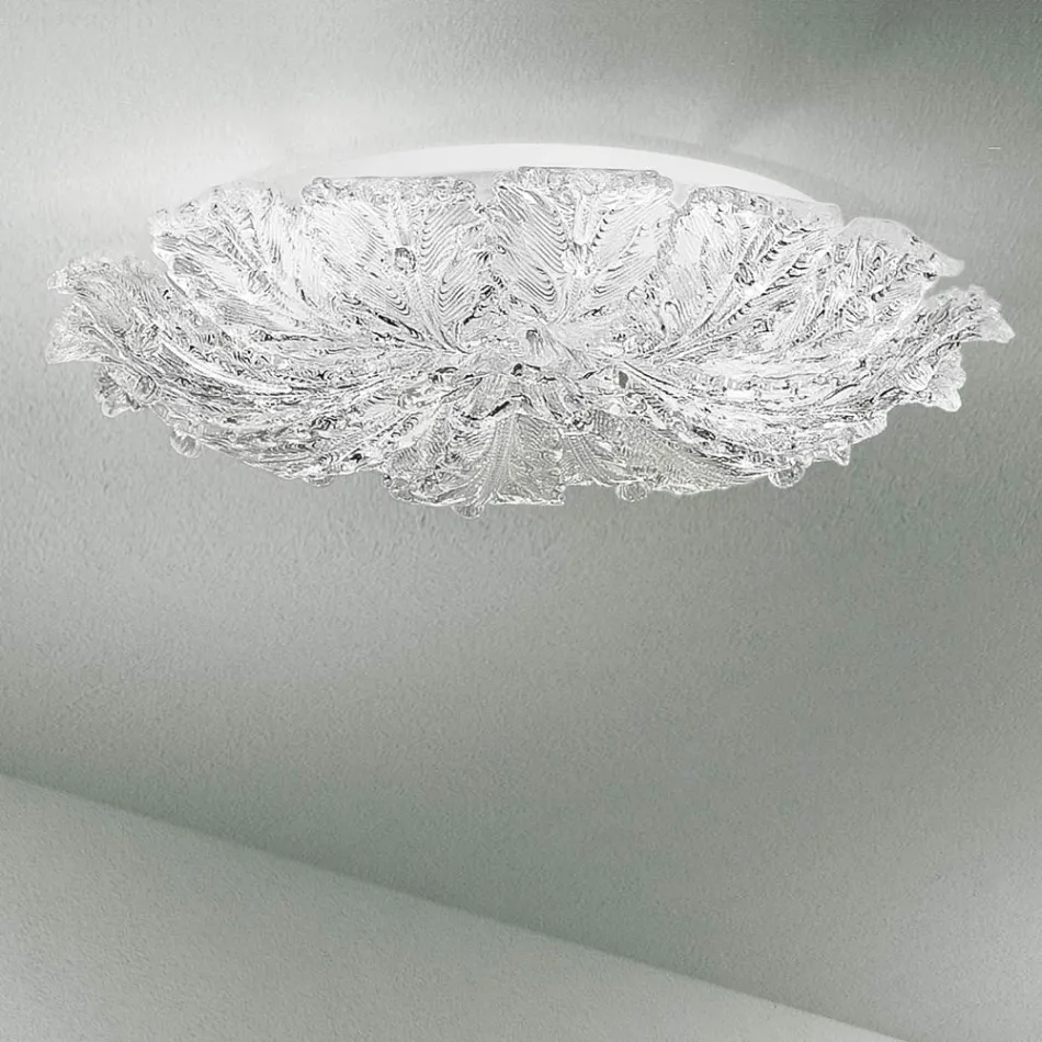 Ceiling lamp in Venetian Glass and White Metal Made in Italy - Artemide Viadurini
