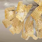 Venetian Glass and Metal Ceiling Lamp, Handmade in Italy - Diamonique Viadurini