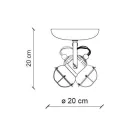 Industrial Ceiling Lamp 2 Spotlights in Iron and Handcrafted Ceramic - Loft Viadurini