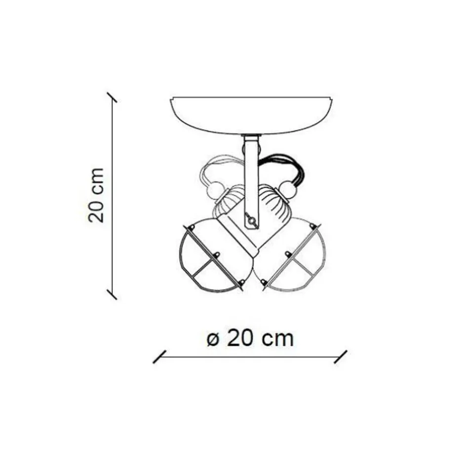 Industrial Ceiling Lamp 2 Spotlights in Iron and Handcrafted Ceramic - Loft Viadurini