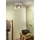 Round Ceiling Lamp 3 Spotlights in Brass and Hand Painted Ceramic - Savona Viadurini