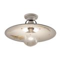 Round ceramic ceiling light made in Italy by Ferroluce
