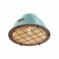 Nautical style ceiling lamp with grid Mary by Ferroluce