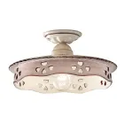 Vintage Ceiling Lamp in Ceramic and Handmade Iron 2 Sizes - Alessandria Viadurini