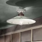 Vintage Ceiling Lamp in Ceramic and Handmade Iron in 3 Sizes - Asti Viadurini