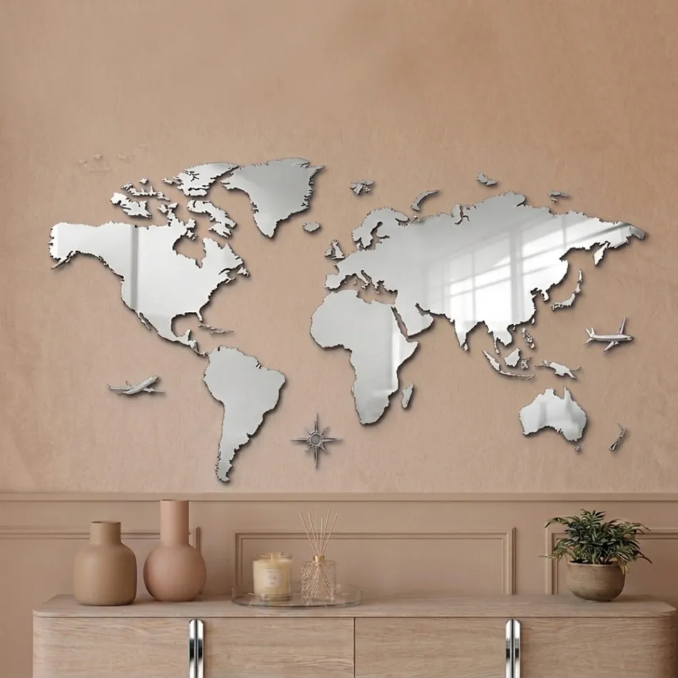 Artemia - 3-Color Plexiglass Wall Map Made in Italy Viadurini