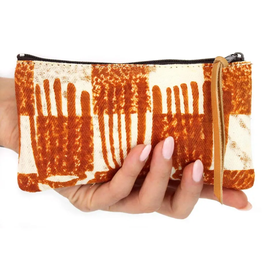 Artistic Hand Printed Clutch Bag, Unique Piece in Cotton, 2 Pieces - Viadurini by Marchi Viadurini