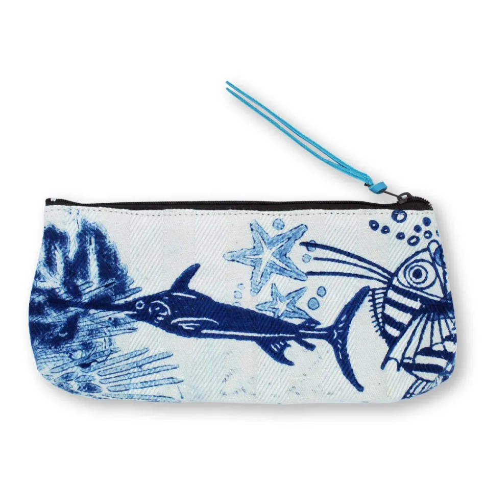 Artistic Hand Printed Clutch Bag, Unique Piece in Cotton, 2 Pieces - Viadurini by Marchi Viadurini