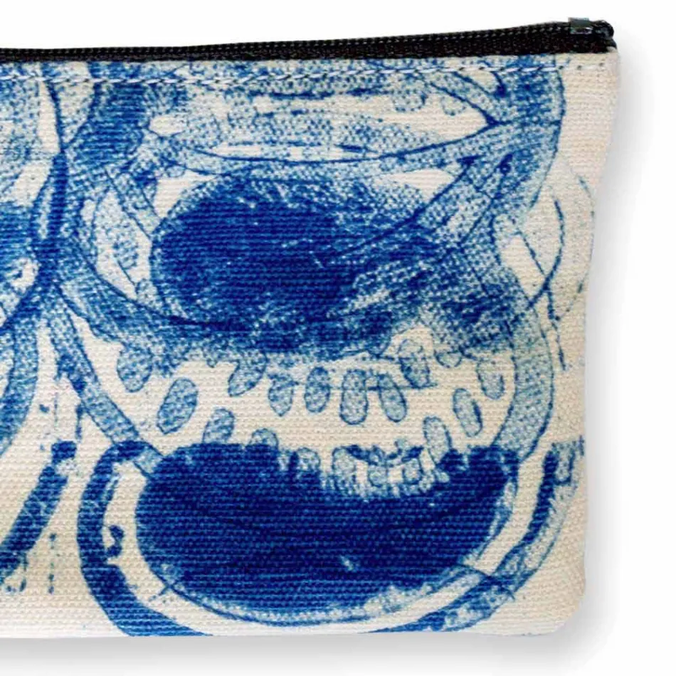 Artistic Hand Printed Clutch Bag, Unique Piece in Cotton, 2 Pieces - Viadurini by Marchi Viadurini