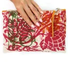 Artistic Hand Printed Clutch Bag, Unique Piece in Cotton, 2 Pieces - Viadurini by Marchi Viadurini