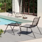 Garden Footstool with Galvanized Steel Structure Made in Italy - Elvia Viadurini