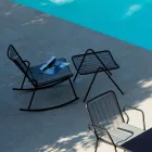 Garden Footstool with Galvanized Steel Structure Made in Italy - Elvia Viadurini