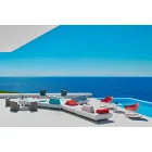 Varaschin Summer Set garden rocking armchair in steel and wood Viadurini