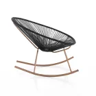 Indoor and Outdoor Rocking Armchair in Metal - Elio Viadurini