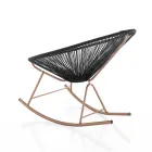Indoor and Outdoor Rocking Armchair in Metal - Elio Viadurini