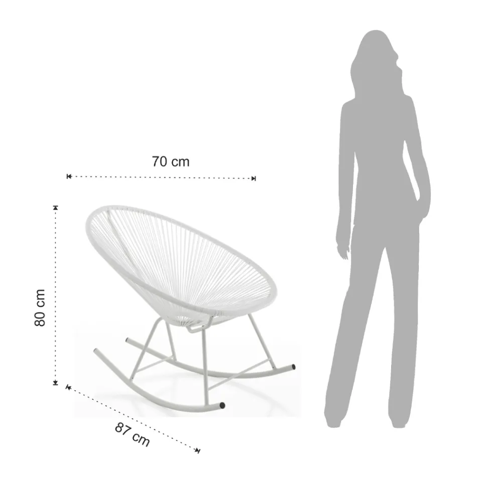 Indoor and Outdoor Rocking Armchair in Metal - Elio Viadurini