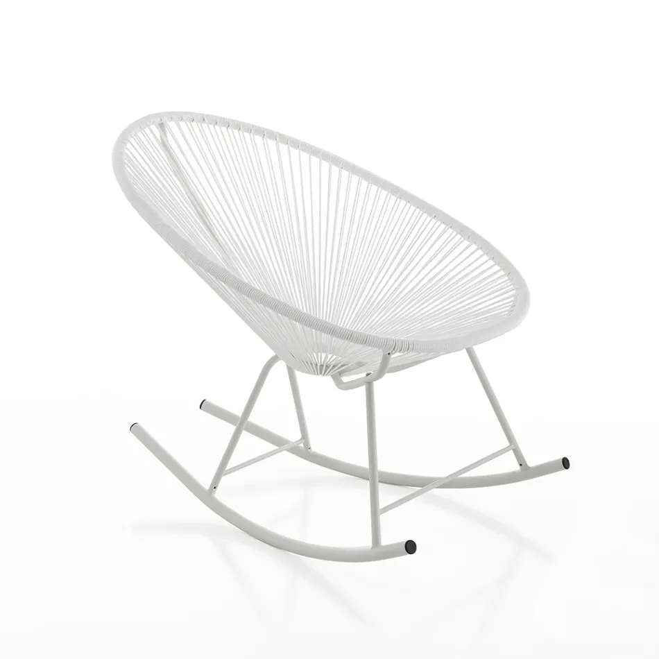 Indoor and Outdoor Rocking Armchair in Metal - Elio Viadurini