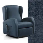 Lift Armchair with Extra Large Seat in Made in Italy Fabric - Margaret Viadurini
