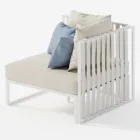 Right Corner Outdoor Armchair in Aluminium and Straps Made in Italy - Juliediv Viadurini