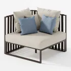 Right Corner Outdoor Armchair in Aluminium and Straps Made in Italy - Juliediv Viadurini