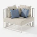 Right Corner Outdoor Armchair in Aluminium and Straps Made in Italy - Juliediv