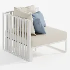 Left Corner Outdoor Armchair in Aluminium and Straps Made in Italy - Juliediv Viadurini