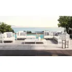 Left Corner Outdoor Armchair in Aluminium and Straps Made in Italy - Juliediv Viadurini