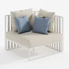 Left Corner Outdoor Armchair in Aluminium and Straps Made in Italy - Juliediv Viadurini