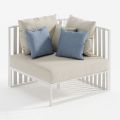 Left Corner Outdoor Armchair in Aluminium and Straps Made in Italy - Juliediv