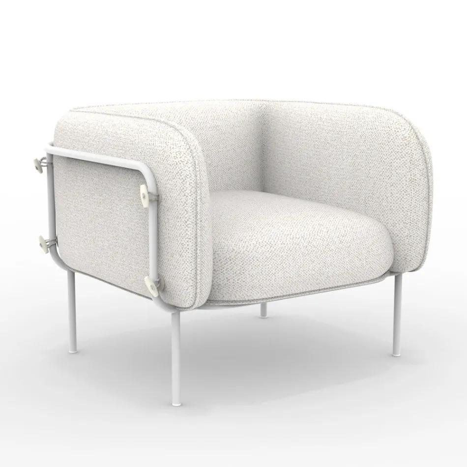 Low Outdoor Armchair with Padded Seat Made in Italy - Planter Viadurini