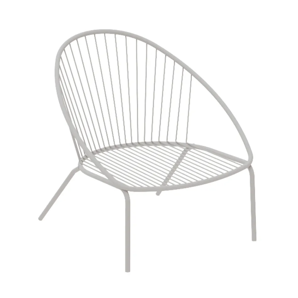 Low Stackable Garden Armchair in Steel Made in Italy - Sansa Viadurini