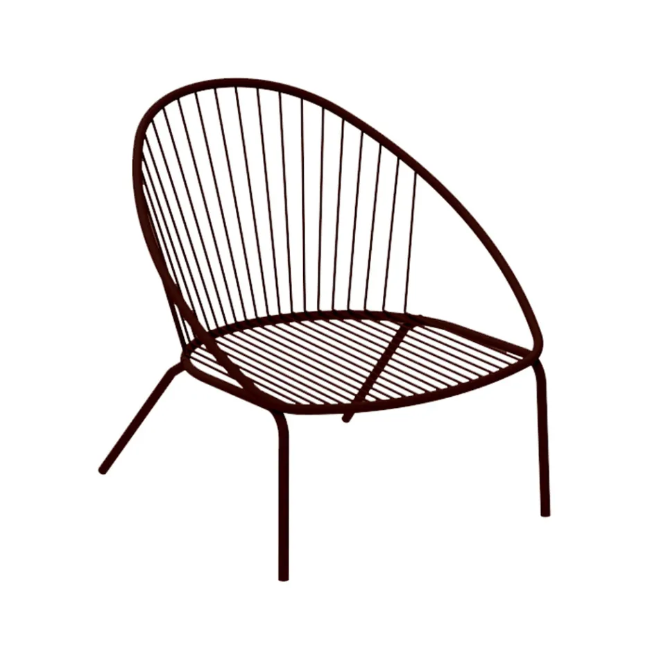 Low Stackable Garden Armchair in Steel Made in Italy - Sansa Viadurini