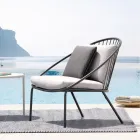 Low Stackable Garden Armchair in Steel Made in Italy - Sansa Viadurini