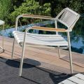 Low Aluminium Garden Armchair and Rope Backrest - Resplendent