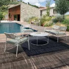 Low Aluminium Garden Armchair and Rope Backrest - Resplendent Viadurini