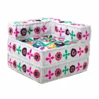 Chaise Longue Armchair of Ethnic Design in Patchwork Cotton, for Lounge - Fibre Viadurini