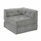 Chaise Longue Armchair of Ethnic Design in Patchwork Cotton, for Lounge - Fibre Viadurini