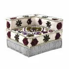 Chaise Longue Armchair of Ethnic Design in Patchwork Cotton, for Lounge - Fibre Viadurini