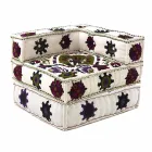 Chaise Longue Armchair of Ethnic Design in Patchwork Cotton, for Lounge - Fibre Viadurini