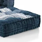 Ethnic Design Chaise Longue armchair in Grey or Blue Velvet - Fibre Viadurini