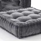 Ethnic Design Chaise Longue armchair in Grey or Blue Velvet - Fibre Viadurini