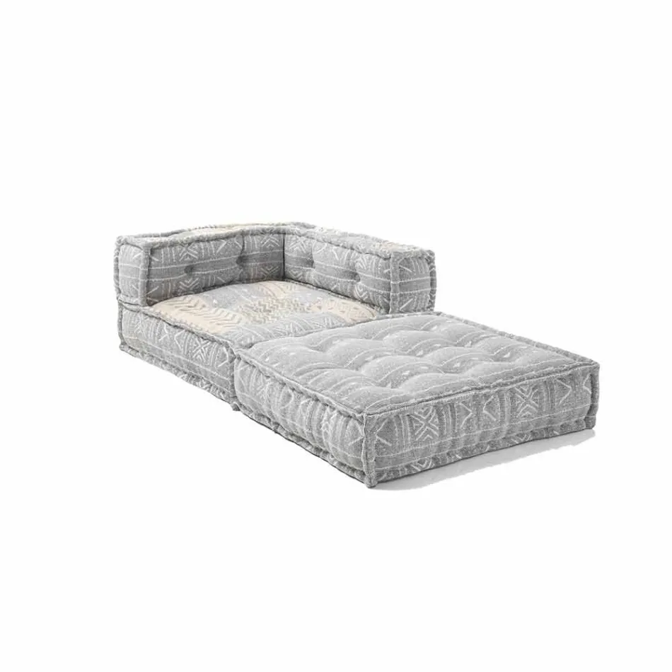 Chaise Longue armchair in Patchwork Cotton for Ethnic Design Lounge - Fibre Viadurini