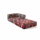 Chaise Longue armchair in Patchwork Cotton for Ethnic Design Lounge - Fibre Viadurini
