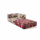 Chaise Longue armchair in Patchwork Cotton for Ethnic Design Lounge - Fibre Viadurini